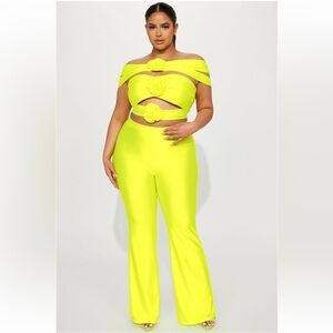 Giorgina Floral Pant Set - Lime